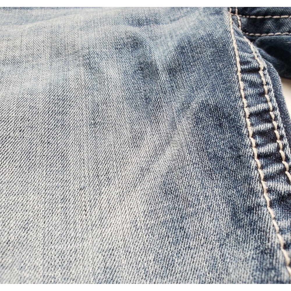 Miss Me Signature Crop Jeans Womens 32 Medium Wash Studded Embellished Bling - Picture 9 of 9